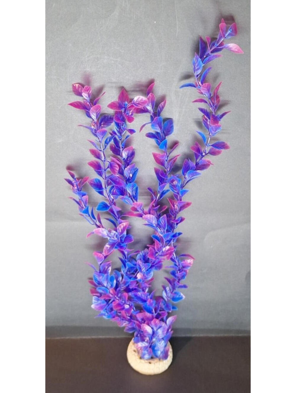 19 Inch Grass Artificial Aquarium Plants Fish Tank Aquarium Decor Blue Purple